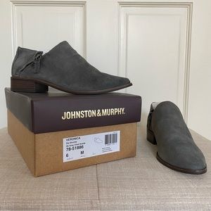 Johnston & Murphy | Veronica Zip Shootie in Dark Gray Oiled Suede • 6